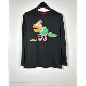 Cat & Jack Shirt Boys 2XL‎ Black Christmas Cookie Monster Graphic Long Sleeve